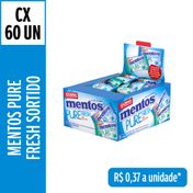 Goma de Mascar Mentos Pure Fresh Sortido Sem Açúcar - caixa 60un