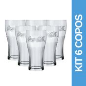 Kit 6 Copos Contour Coca Cola Cristal 470ml