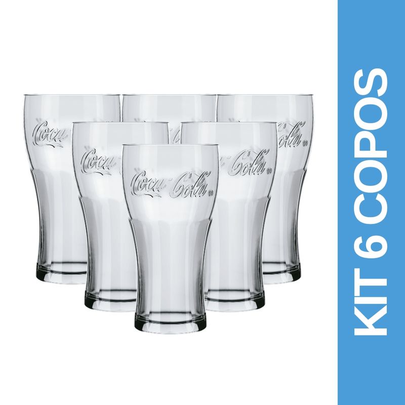 Kit6CoposContourCocaColaCristal470ml