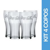 Kit 4 Copos Contour Coca Cola Cristal 470ml