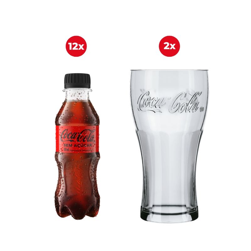 Combo12CocaColaSemAcucar200mleCopoContour