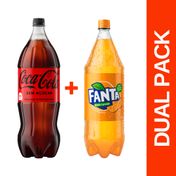 Dual Pack Coca-Cola Sem Açúcar 2L e Fanta Laranja 2L