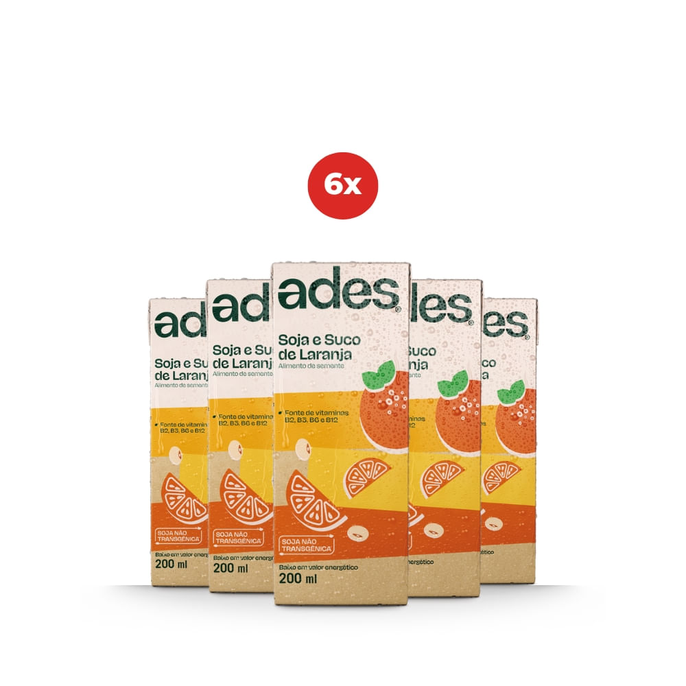 Pack 6 Ades Laranja 200ml