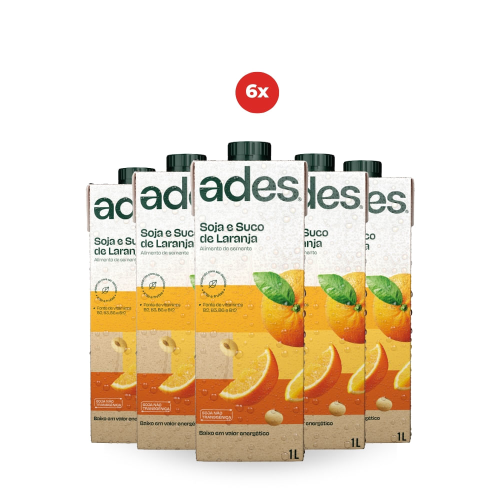 Pack 6 Ades Laranja 1L