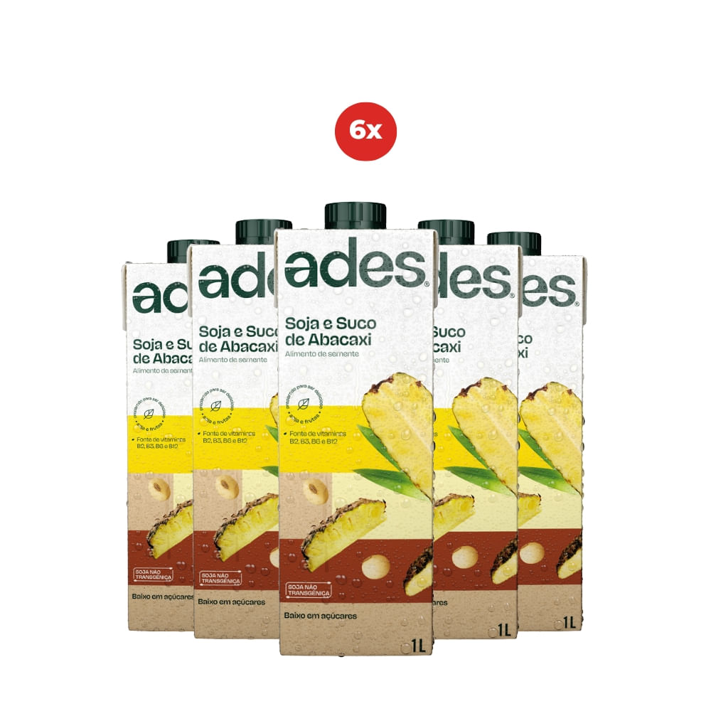 Pack 6 Ades Abacaxi 1L