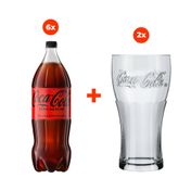 Combo 6 Coca-Cola Zero Açúcar 2L e Copo Contour