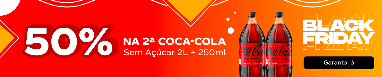 50% na 2ª Coca-Cola Sem Açúcar 2250ml